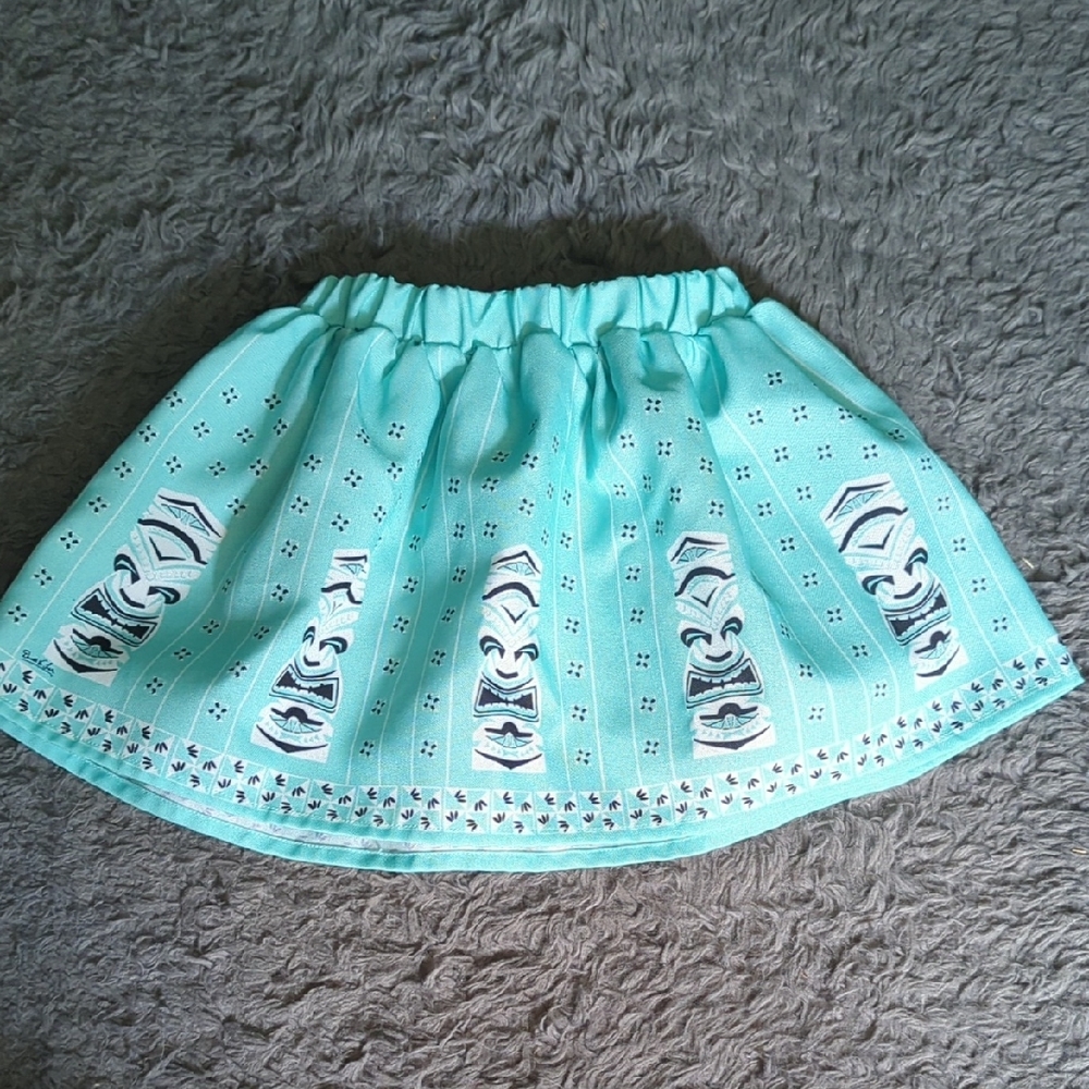 Girls' Aqua Printed Skirt
